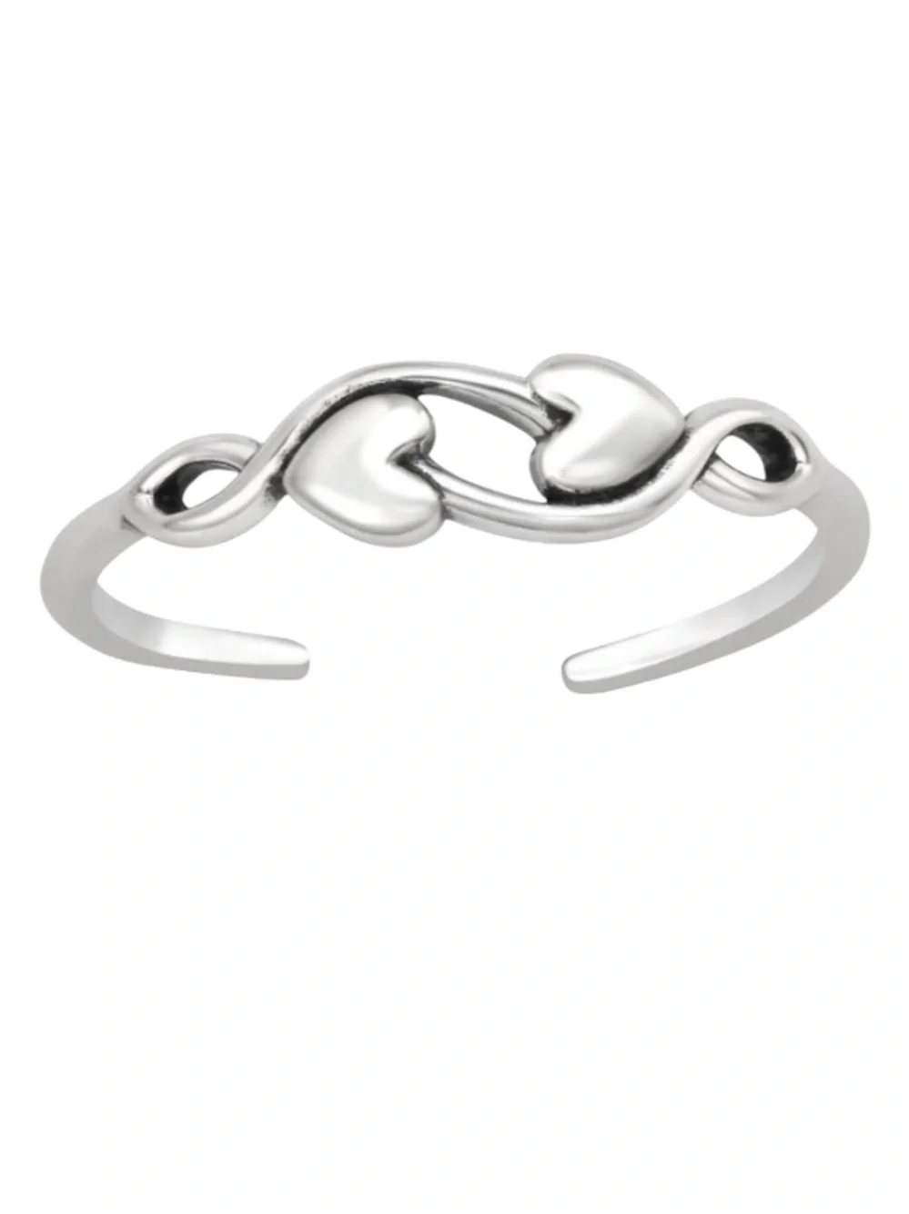 Sterling Silver Heart Adjustable Toe Ring